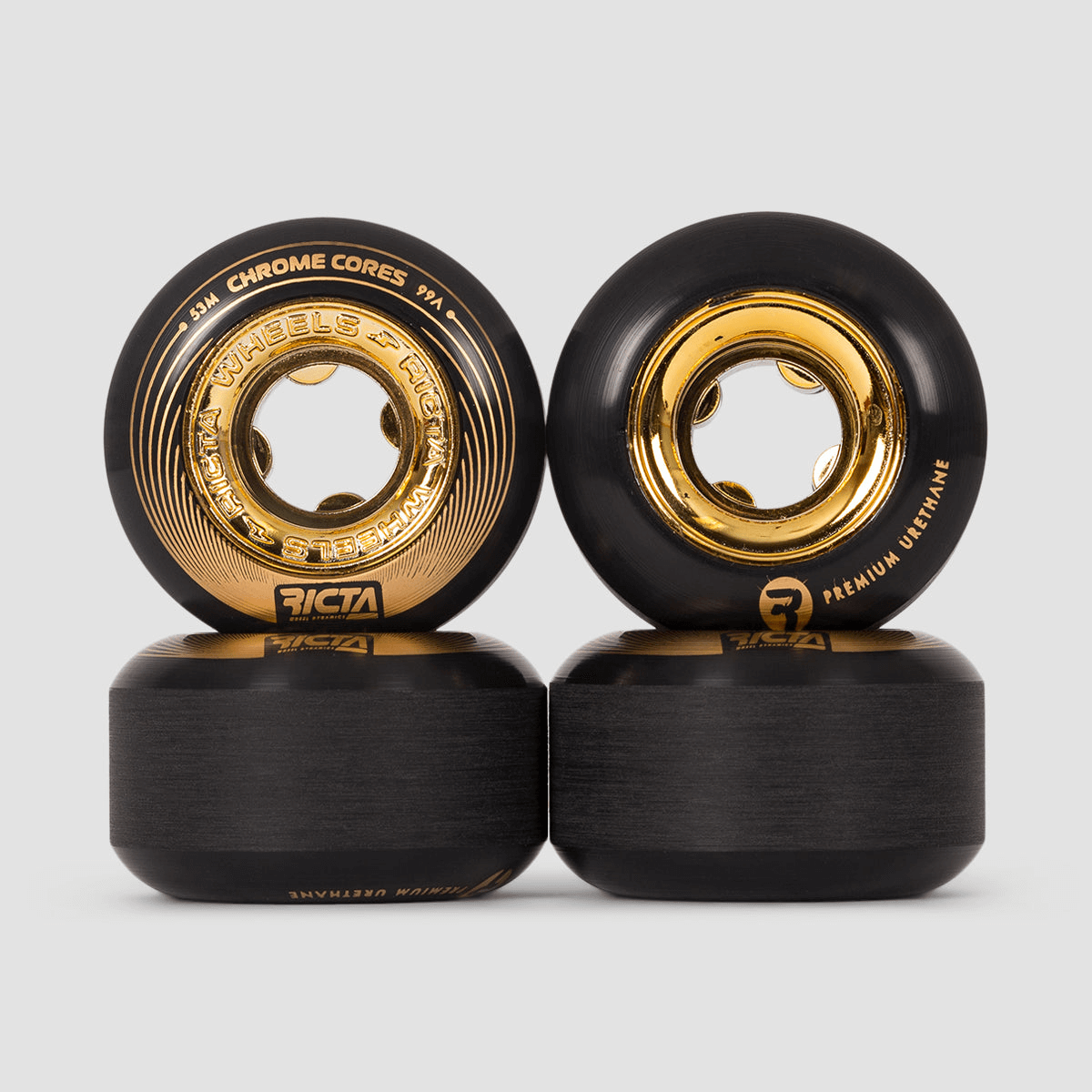 RICTA CHROME CORE BLACK GOLD 99A WHEELS 53MM