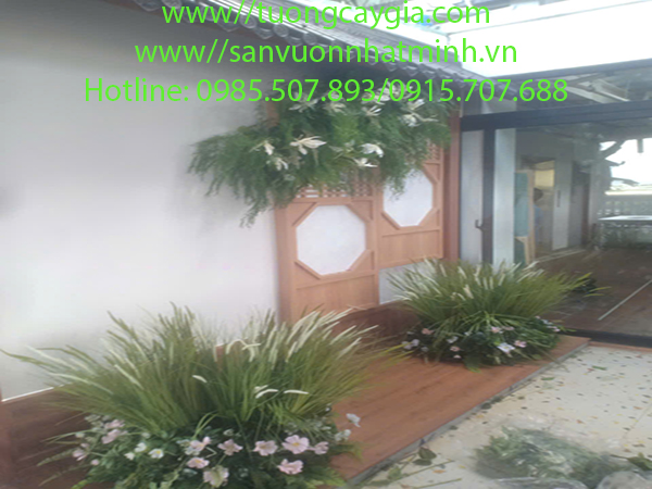 Decor Tiểu cảnh trên sân thượng cho nhà hàng tại 311 Phước Thiện, phường Long Bình, Tp HCM