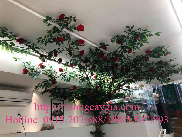 Lắp đặt cây hoa hồng tại nhà hàng Q3 - TP HCM