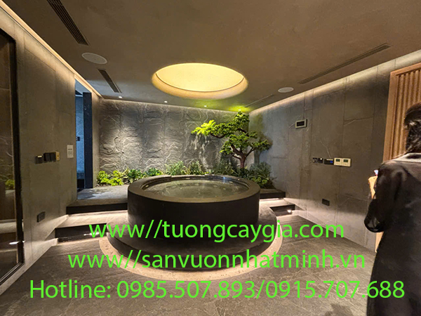 Thi công cây Tùng La Hán bằng chất liệu nhân tạo tại 56 Quảng An, Tây Hồ, Hà Nội