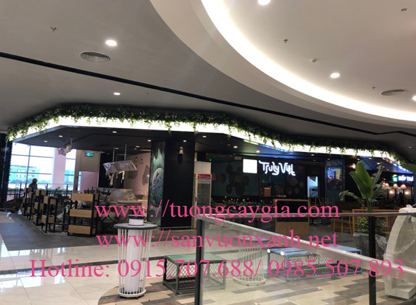 Trang trí toàn bộ hệ thống tường cây giả tại Aeon mall Hà Đông - Hà Nội
