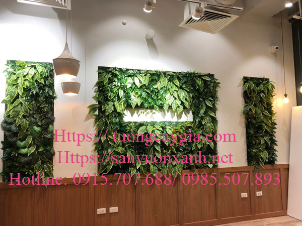 Tường cây lá nhựa tại hệ thống chuỗi cửa hàng Soya Garden