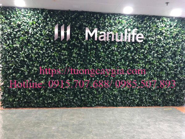 Lắp đặt toàn bộ hệ thống tường cây giả tại tòa nhà Manulife