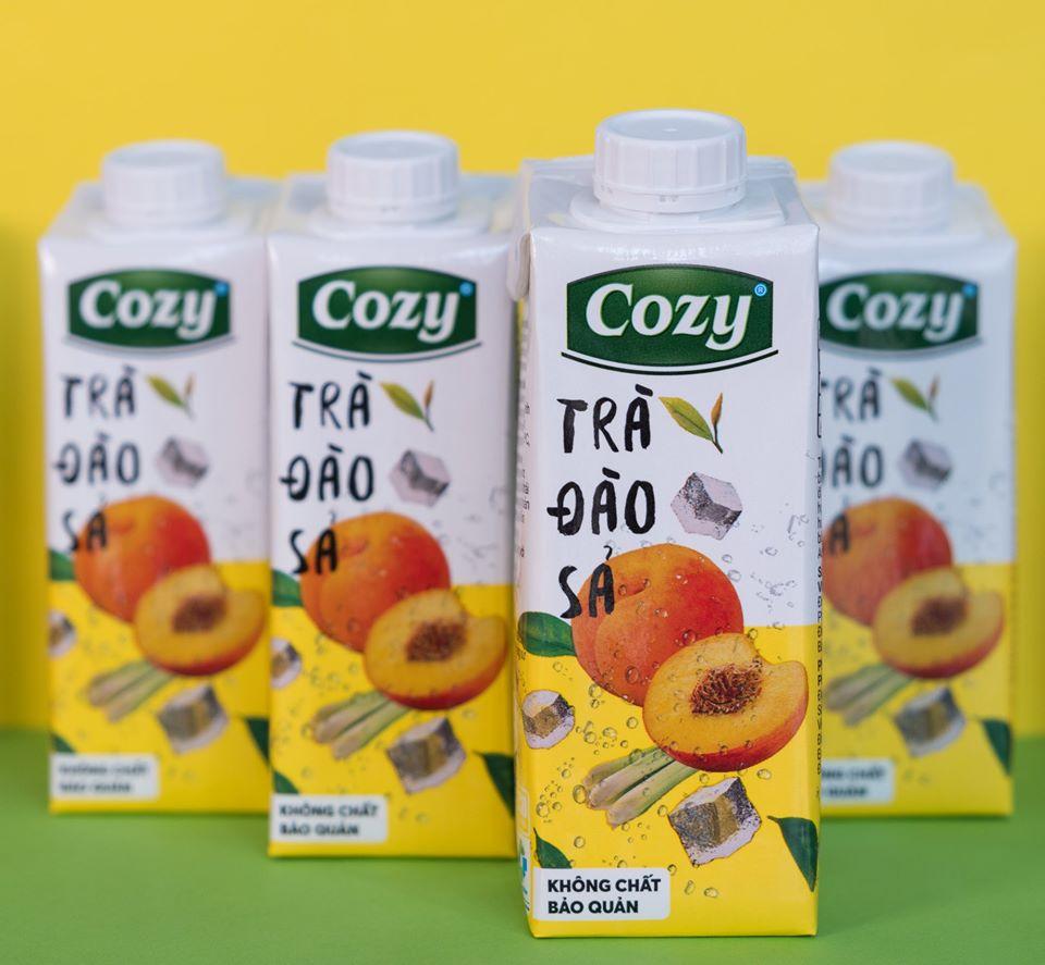 Lốc 4 hộp Trà Cozy vị Đào Sả 225ml/ hộp | Can.D Confectionery