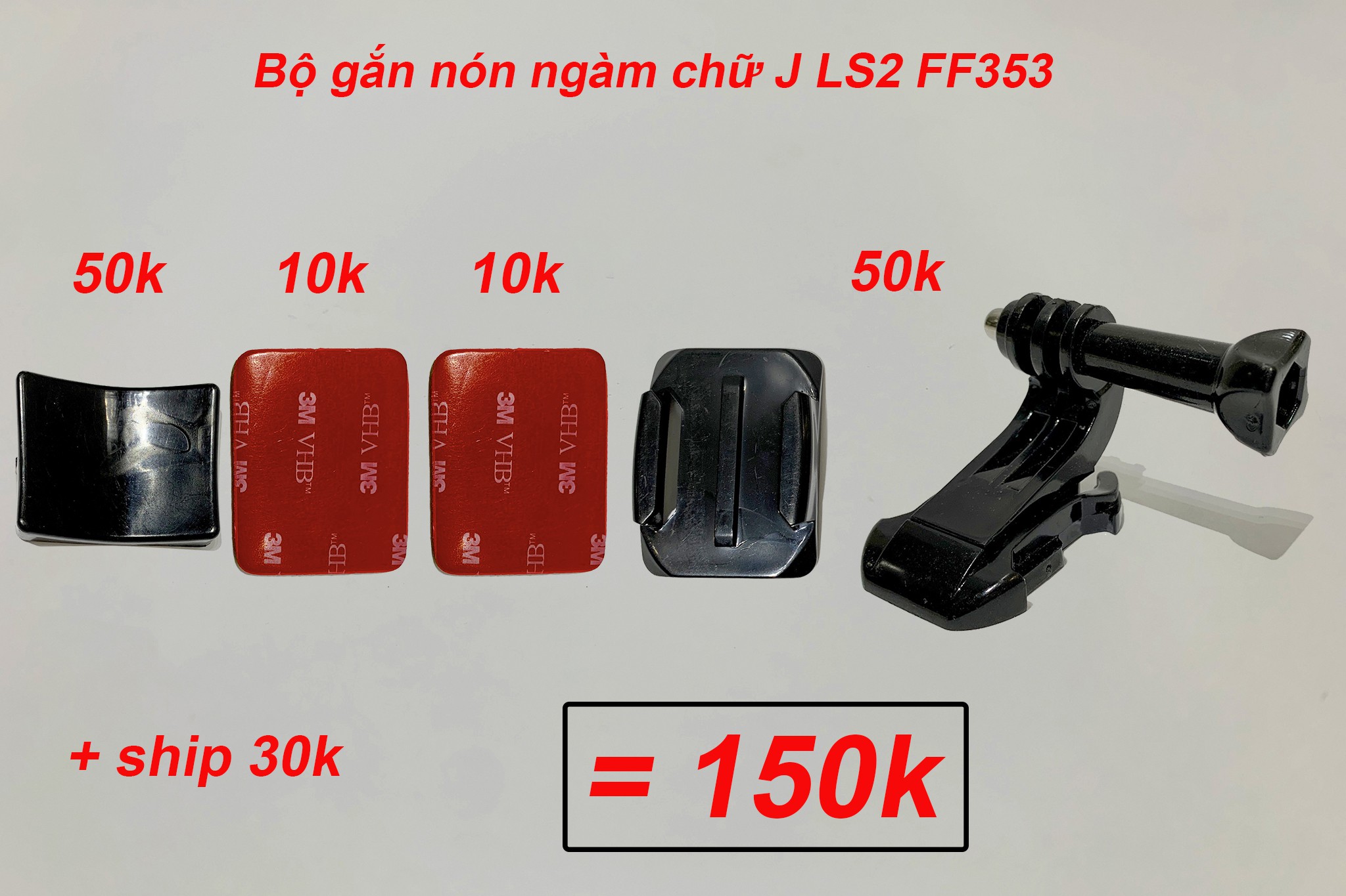 Bộ Ngàm Gắn Camera Hành Trình Cho Nón LS2 FF353 FREESHIP