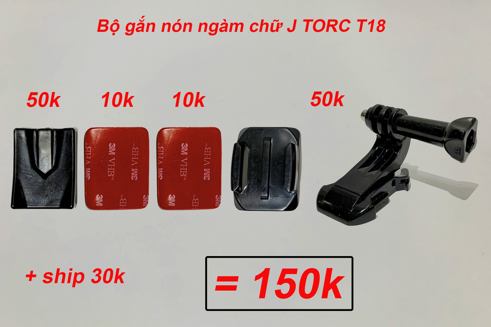 Bộ Ngàm Gắn Camera Hành Trình Cho Nón TORC T18 FREESHIP
