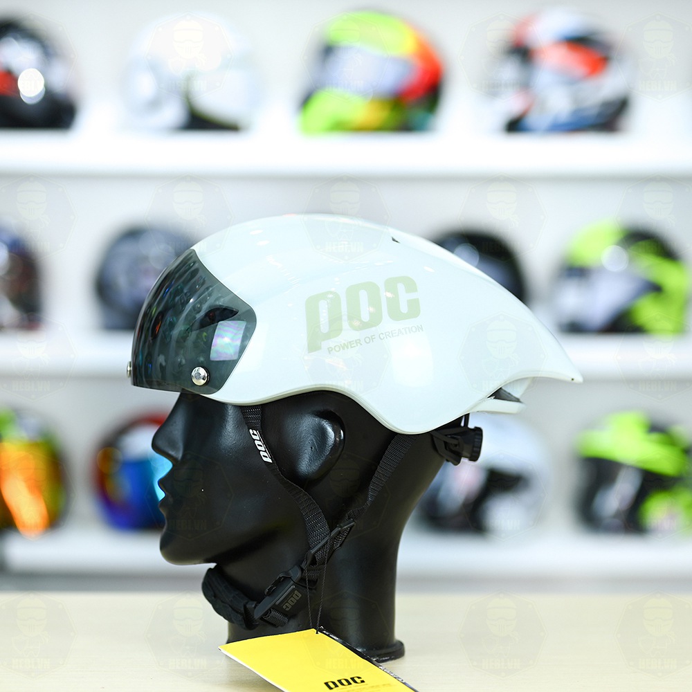 Nón POC P01 FREESHIP - Trắng POC Xám Bóng