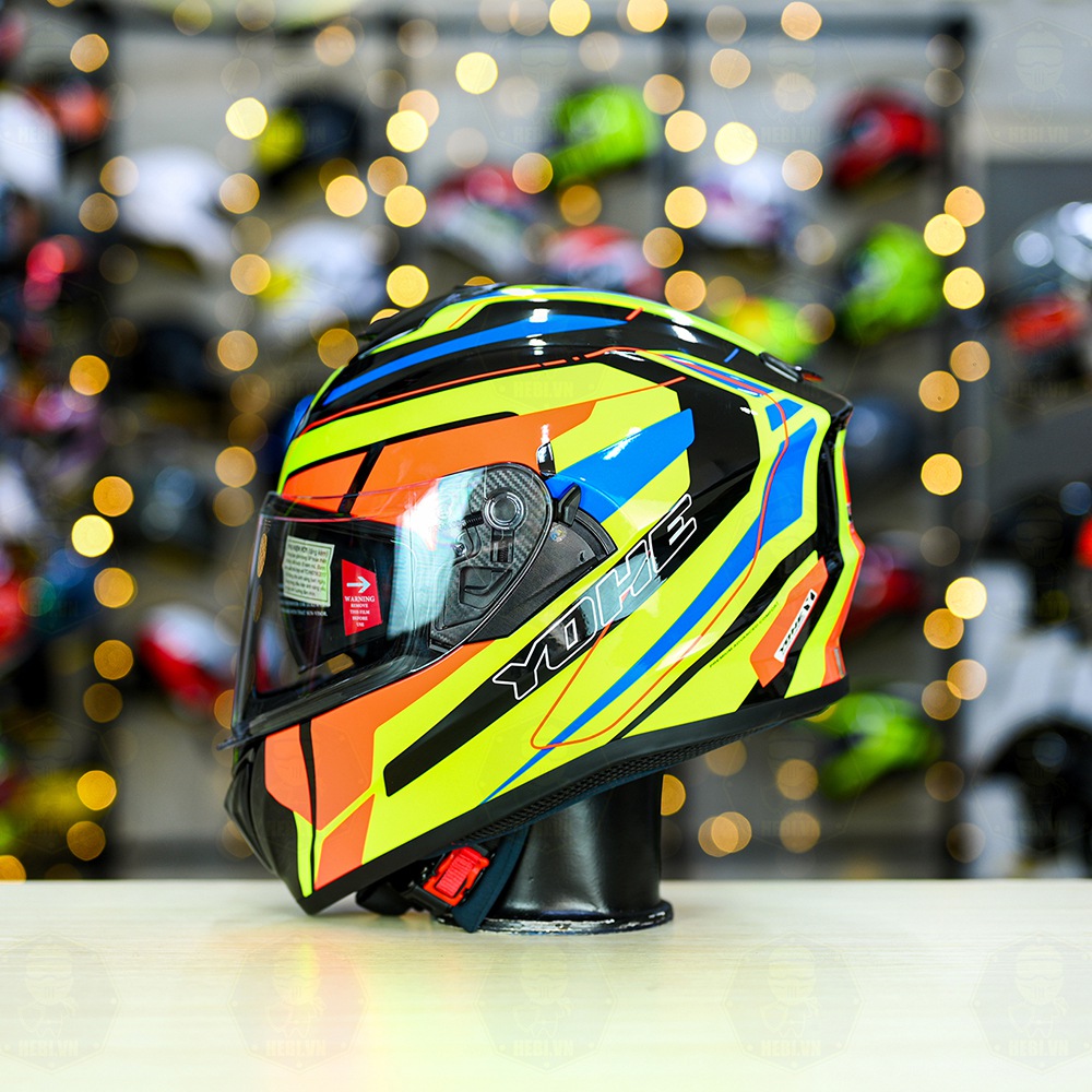 Mũ Fullface Yohe 981 T3 Vàng Cam Xanh Fluo FREESHIP