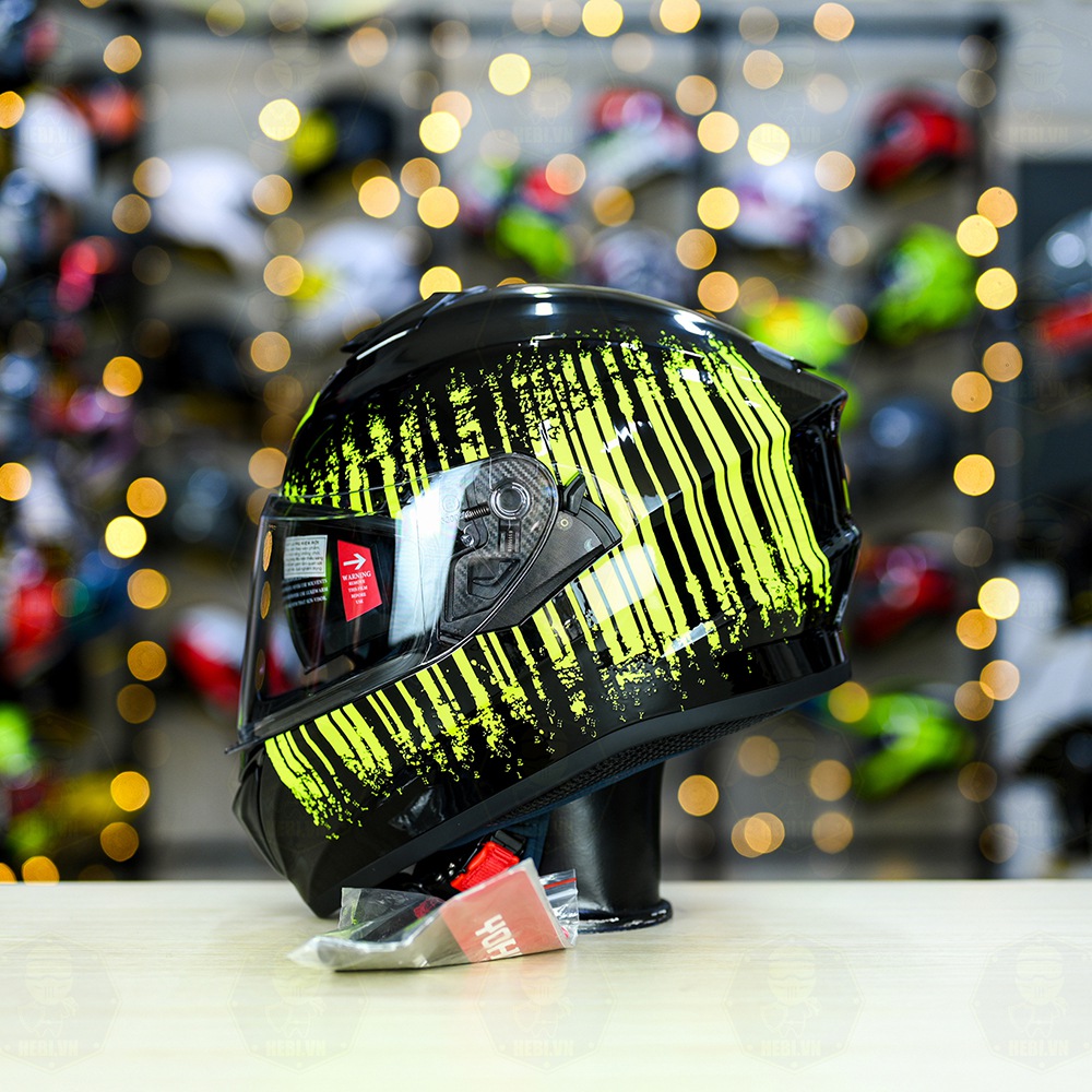 Mũ Fullface Yohe 981 Đen Sọc Vàng FREESHIP