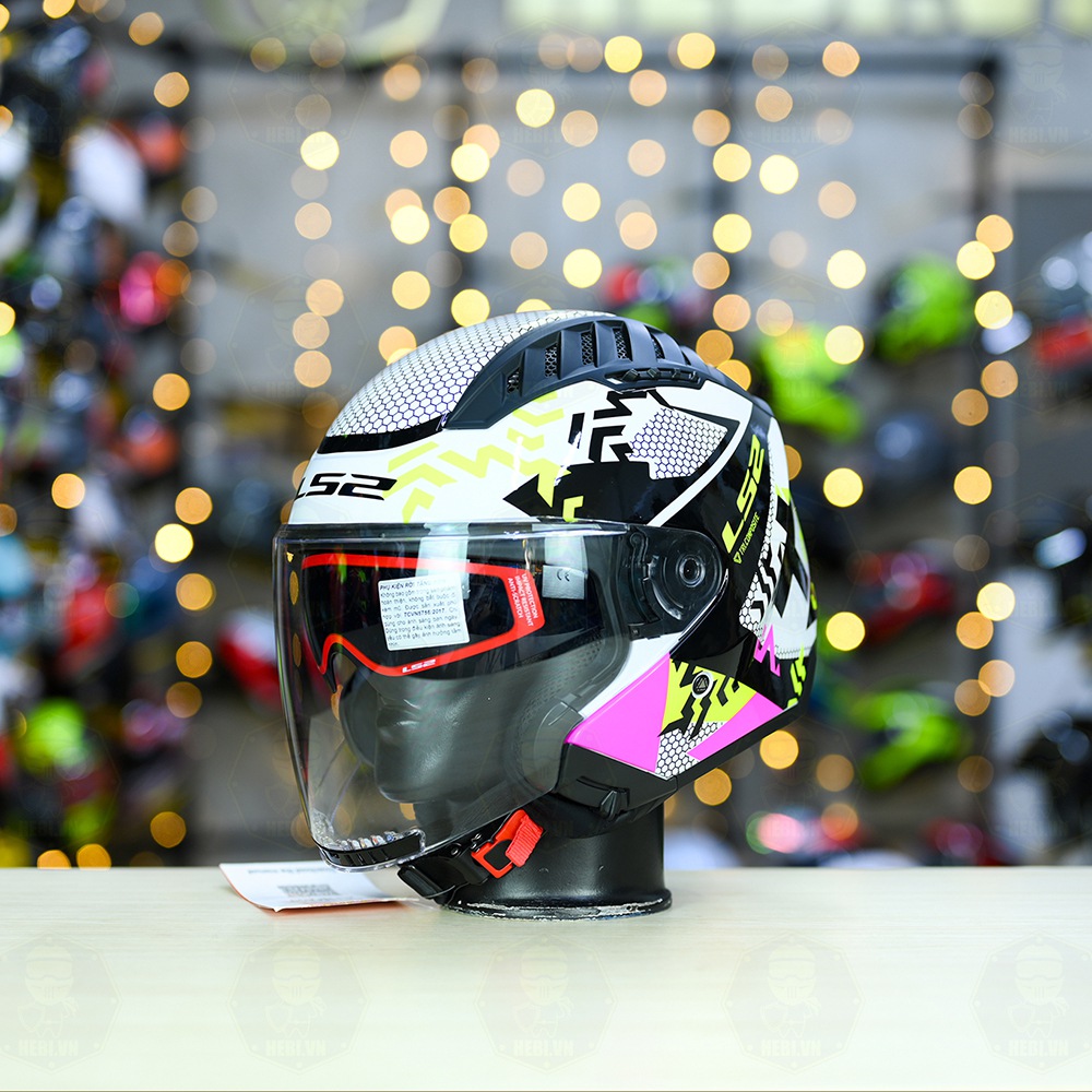 Mũ 3/4 LS2 OF600 COPTER Đen Vàng Hồng Triplex FREESHIP