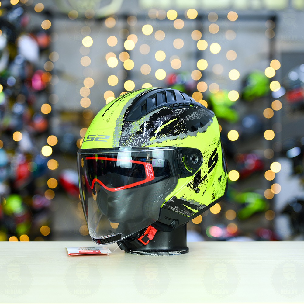 Mũ 3/4 LS2 OF600 COPTER Đen Vàng Claw FREESHIP