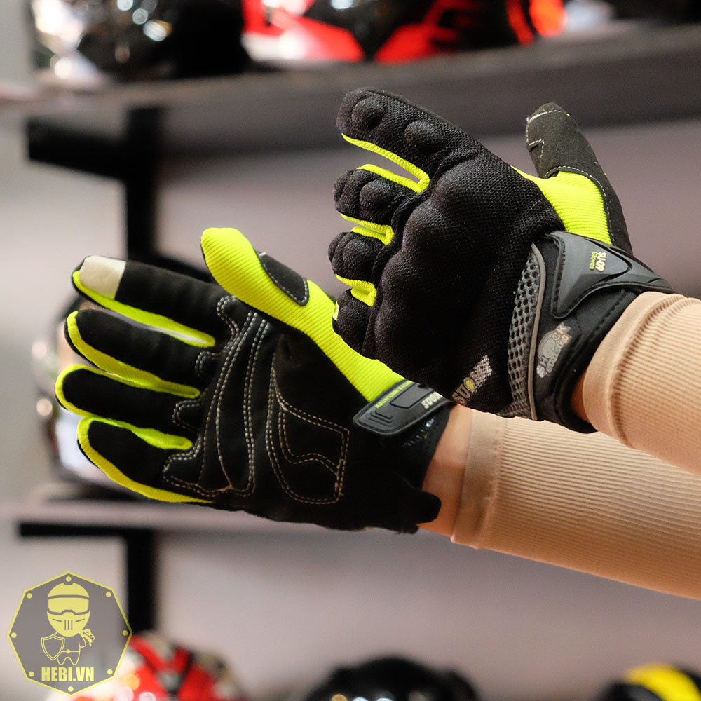 Găng Tay Suomy 09 Dài Đen Xanh Vàng FREESHIP