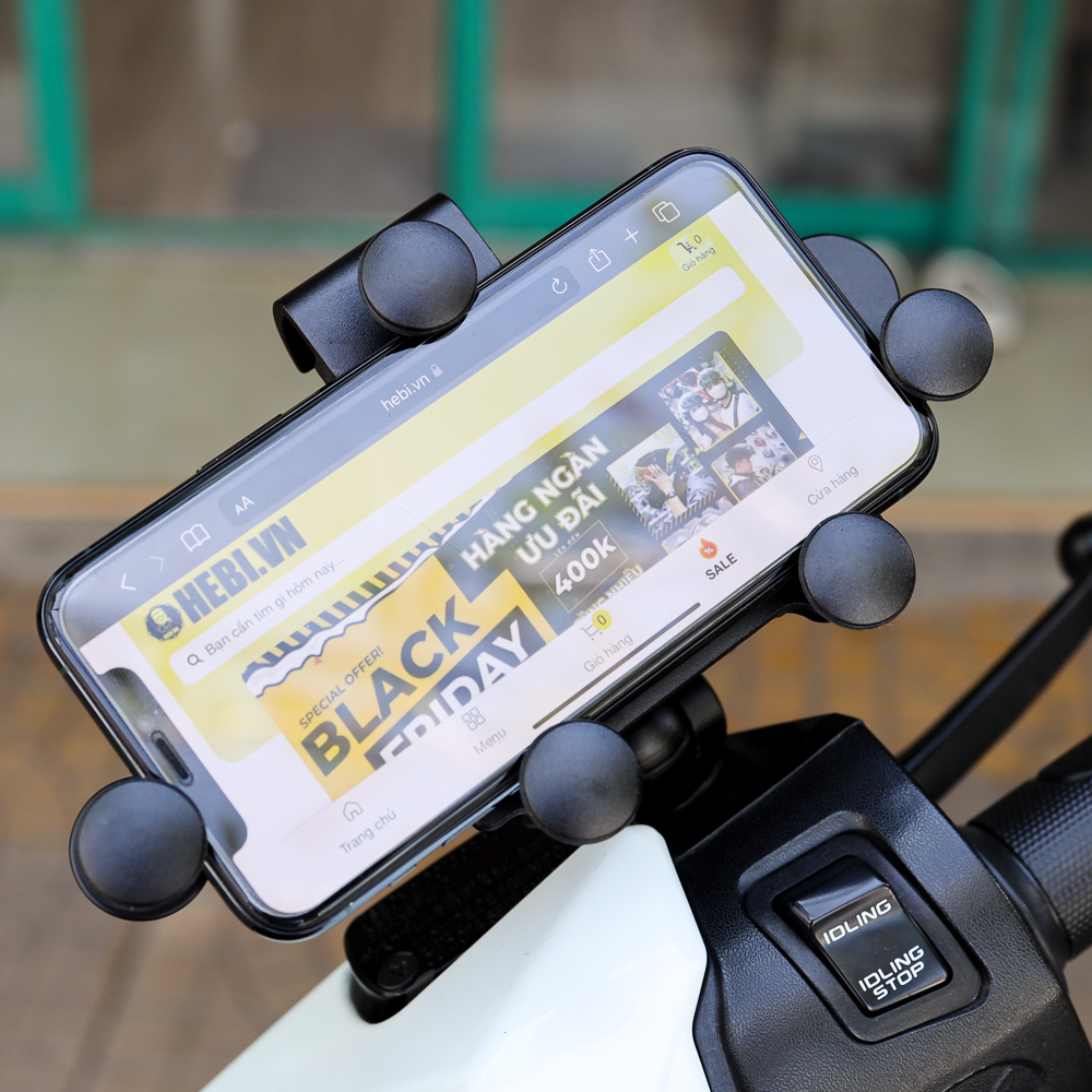 Giá Đỡ Điện Thoại Xe Máy Hợp Kim Nhôm Khung Điều Hướng 360 Chống Sốc Freeship