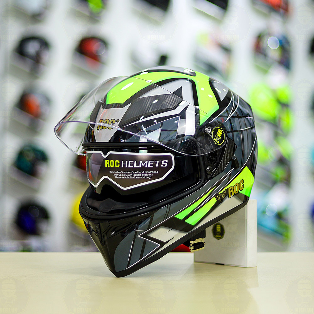 Mũ Fullface ROC 05 K3SV LIQUEFY Xanh Bóng FREESHIP