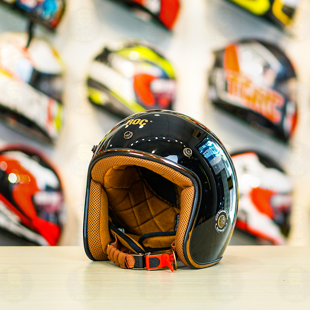 Mũ 3/4 ROYAL M20C Ruby Đen Bóng FREESHIP