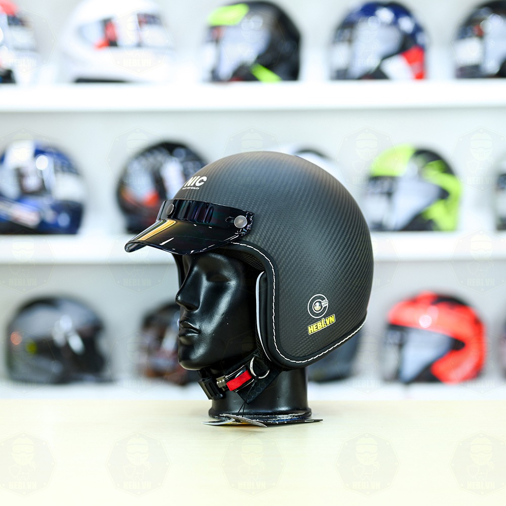 Mũ 3/4 NIC N03 Carbon 3K Nhám FREESHIP