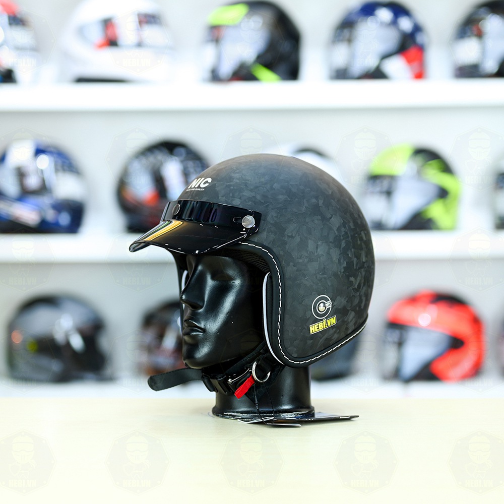 Mũ 3/4 NIC N03 FORGED Carbon Nhám FREESHIP