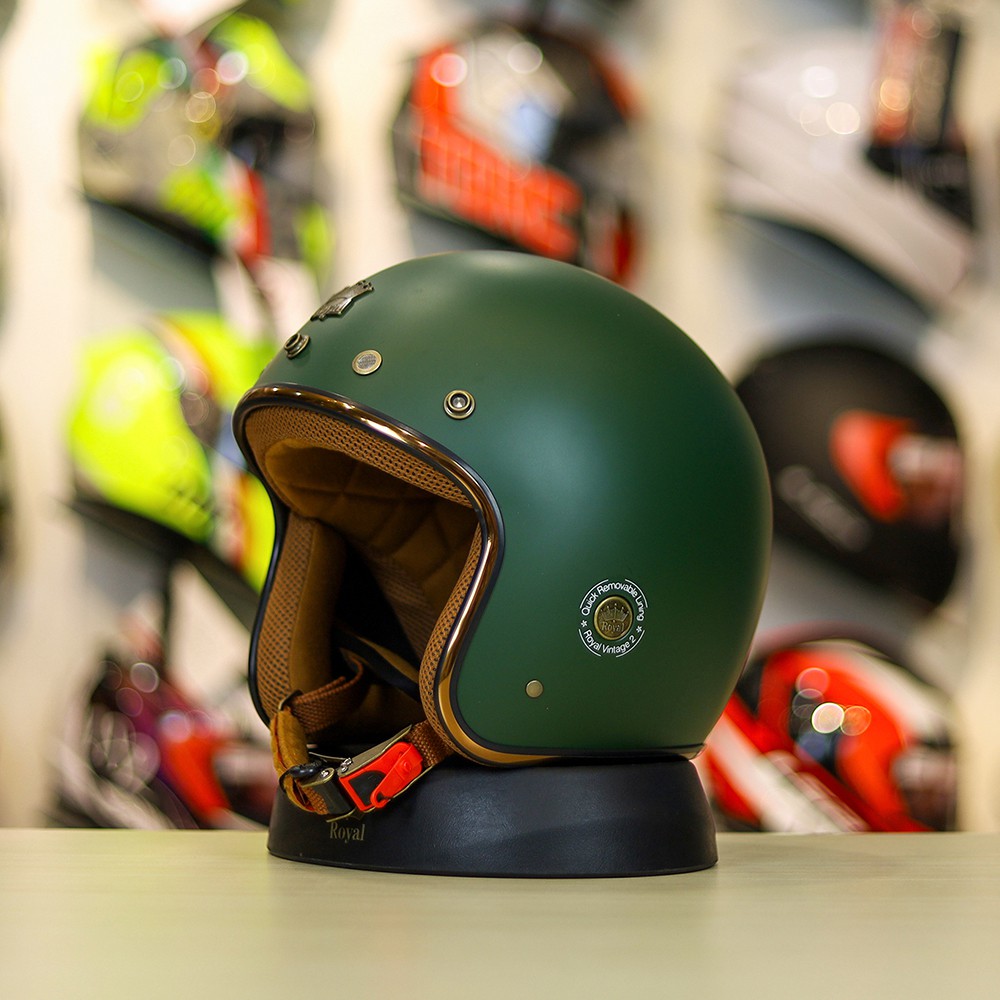 Mũ 3/4 ROYAL M20C Ruby Xanh Lính Nhám Cho Đầu Siêu To XXL FREESHIP