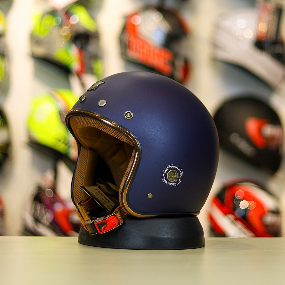 Mũ 3/4 ROYAL M20C Ruby Xanh Mực Nhám Cho Đầu Siêu To XXL FREESHIP