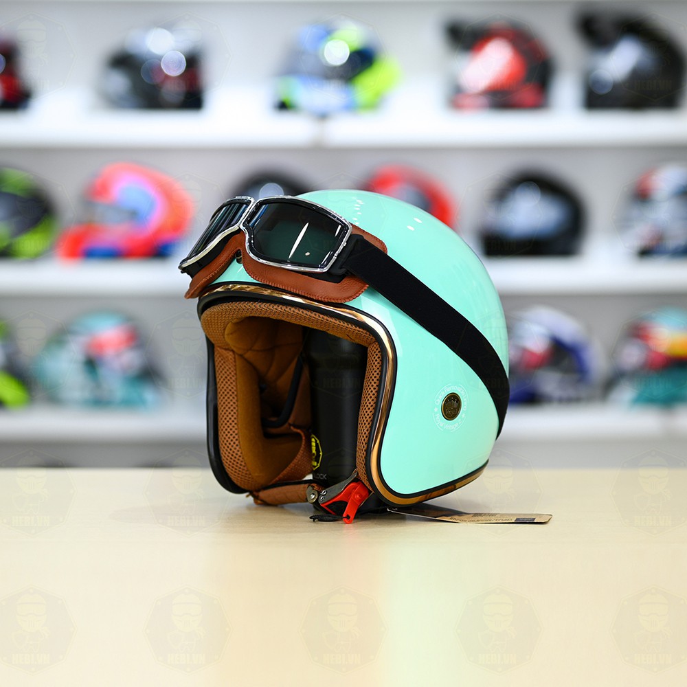 Mũ 3/4 Royal M20c Kèm Kính Dây Cực Kì Thời Trang Và Trendy - Xanh Ngọc