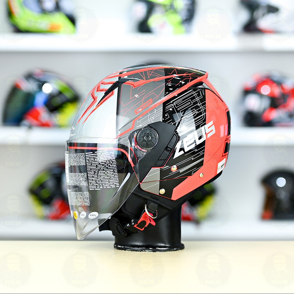 Mũ 3/4 Zeus 205 Nhện Đỏ Bóng FREESHIP