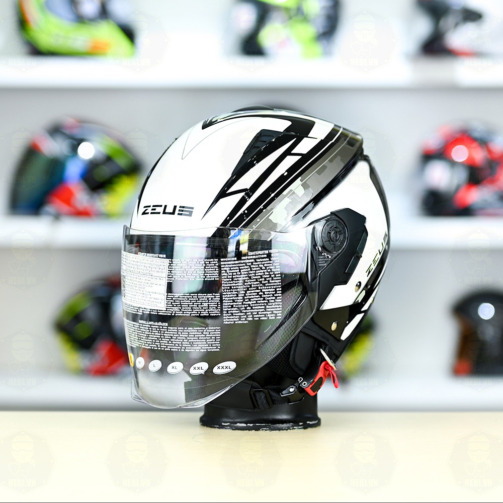 Mũ 3/4 Zeus 205 T1 Trắng Camo Bóng FREESHIP