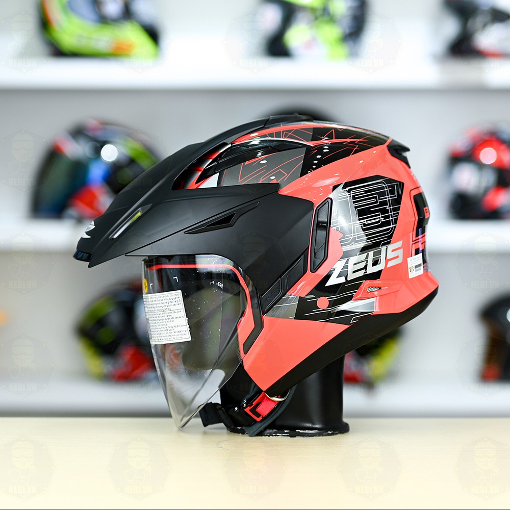 Mũ 3/4 Zeus 613B Nhện Đỏ Bóng FREESHIP