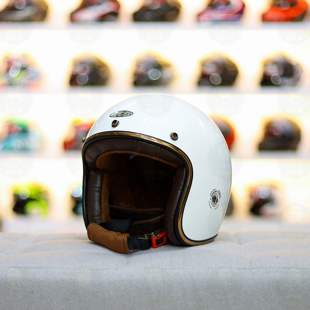 Mũ 3/4 BALDER LIGHT Trắng Bóng FREESHIP