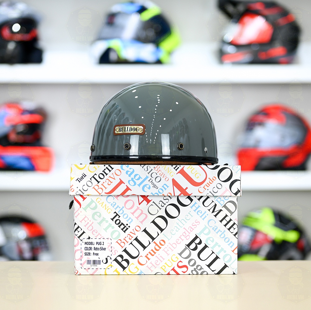 Mũ 1/2 Bulldog PUG Xám Xi Măng FREESHIP