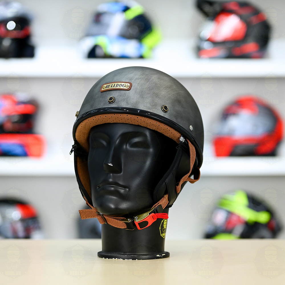 Mũ 1/2 Bulldog PUG Bạc Xước Nhám FREESIP