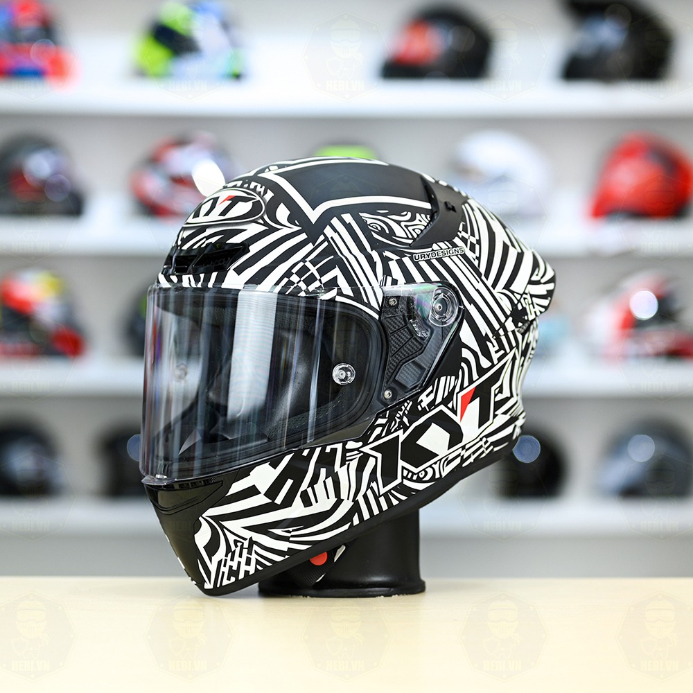 Mũ Fullface KYT TT Course ESPARGAGO Trắng Đen Nhám FREESHIP