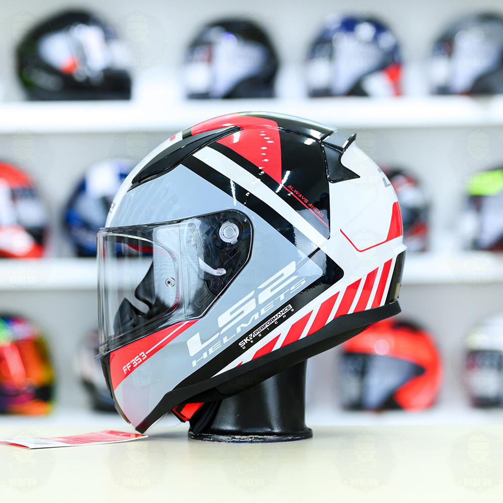 Mũ Fullface LS2 FF353 Blink Trắng Đỏ FREESHIP