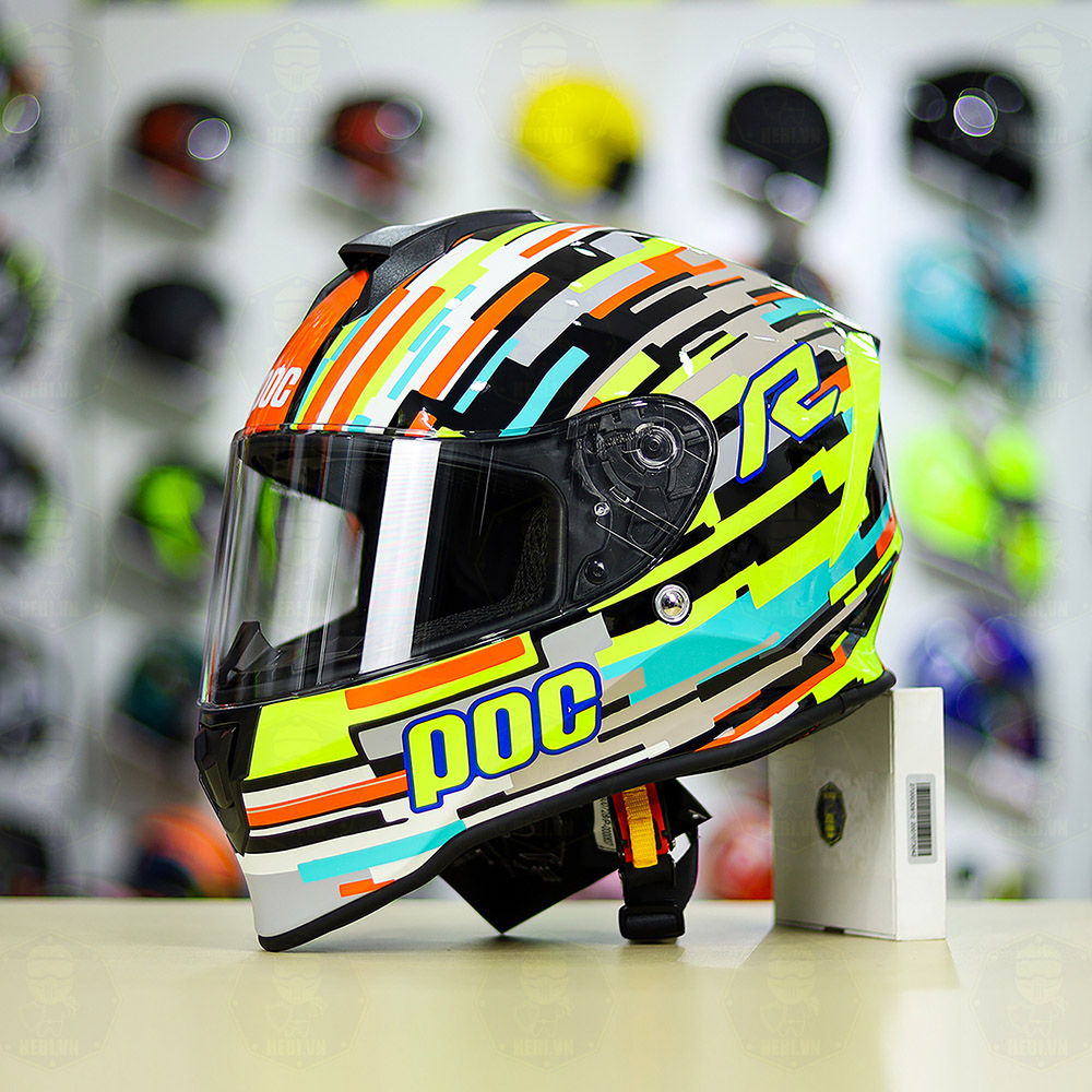 Mũ Fullface POC REVO RAINBOW Đa Sắc Tặng Đuôi Gió Pista FREESHIP