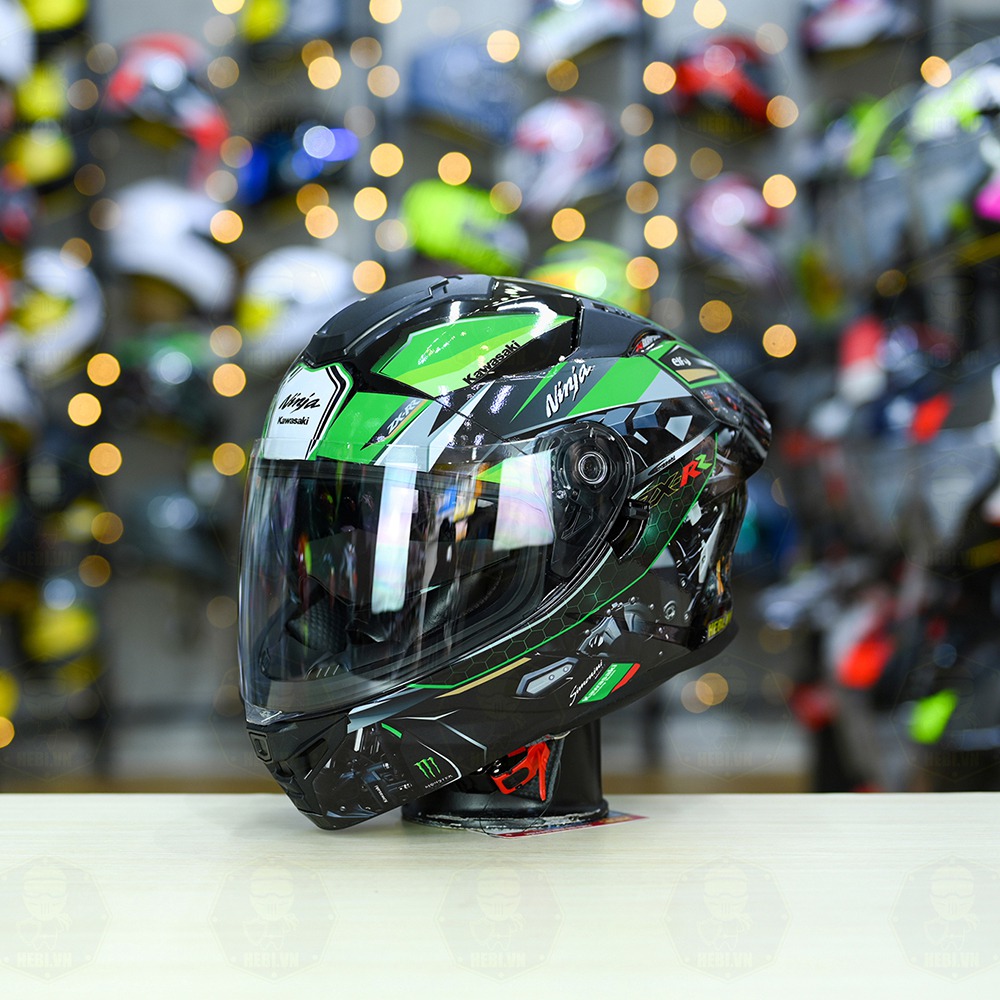 Mũ Fullface ROC R11 Pro Đen Bóng + Dán Tem Decal Kawasaki FREESHIP