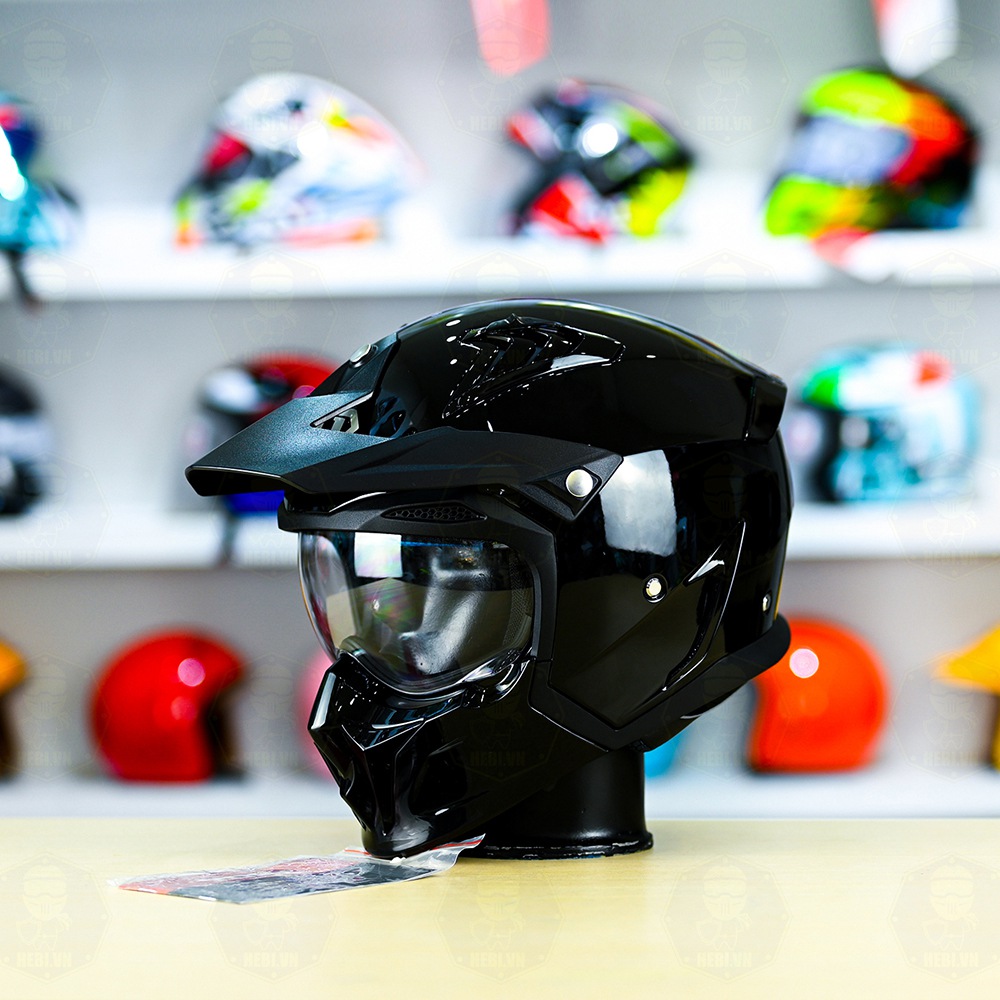 Mũ Fullface Yohe 890 NAVI Đen Bóng FREESHIP