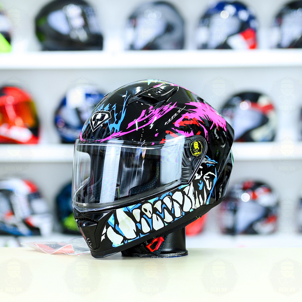 Mũ Fullface Yohe 985 T52 Đen Trắng Hồng FREESHIP