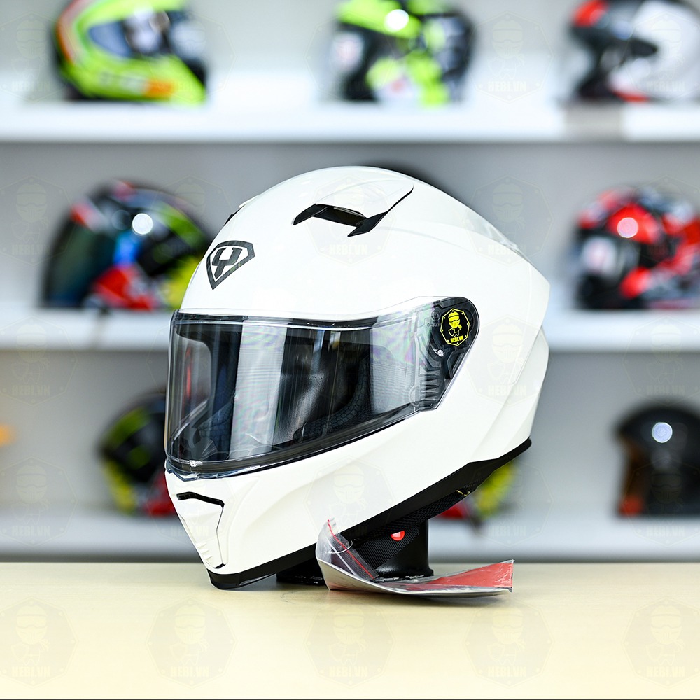 Mũ Fullface Yohe 985 Trắng Bóng FREESHIP