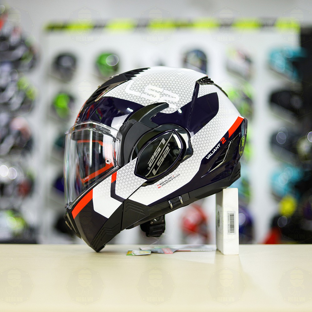 Mũ lật hàm LS2 FF900 Valiant II Trắng Đỏ Bóng Citius Lật Hàm FREESHIP