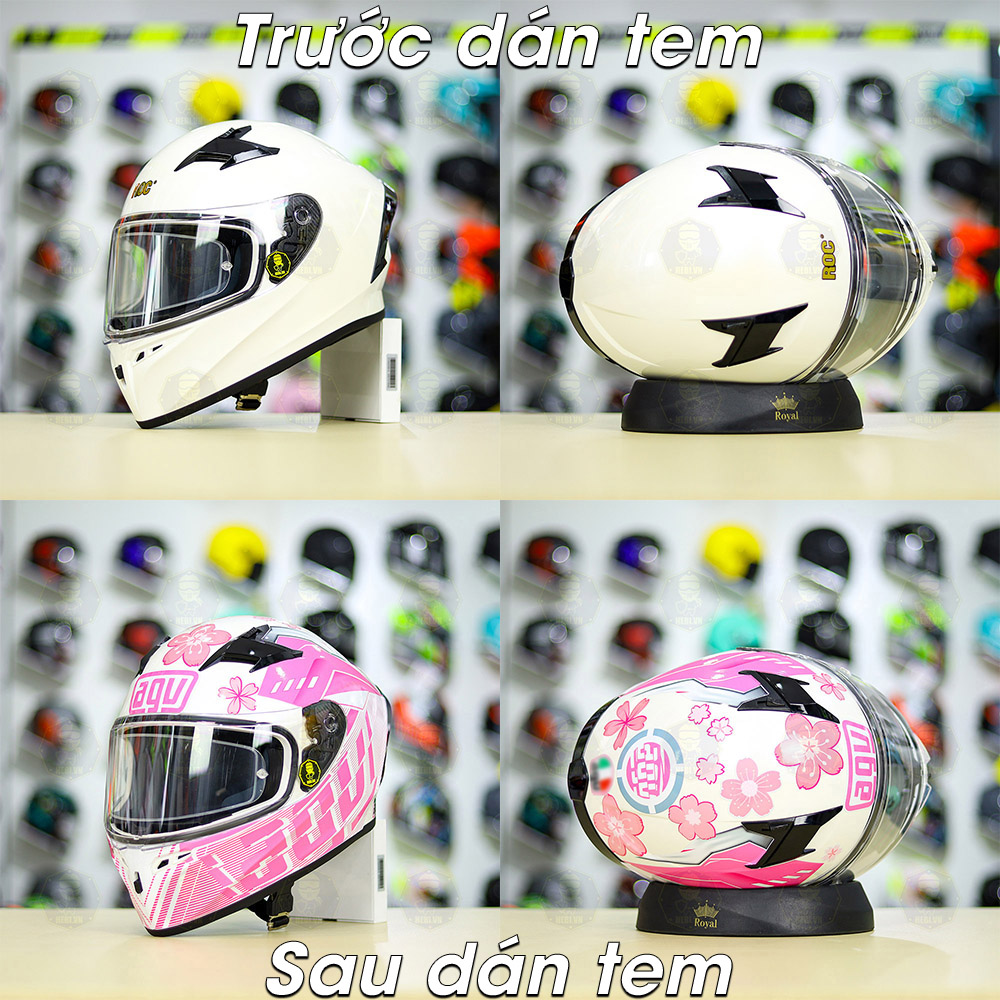 Tem Decal AGV Myth Version 2 Pink Candy Cho Nón Fullface - Không Nón - FREESHIP