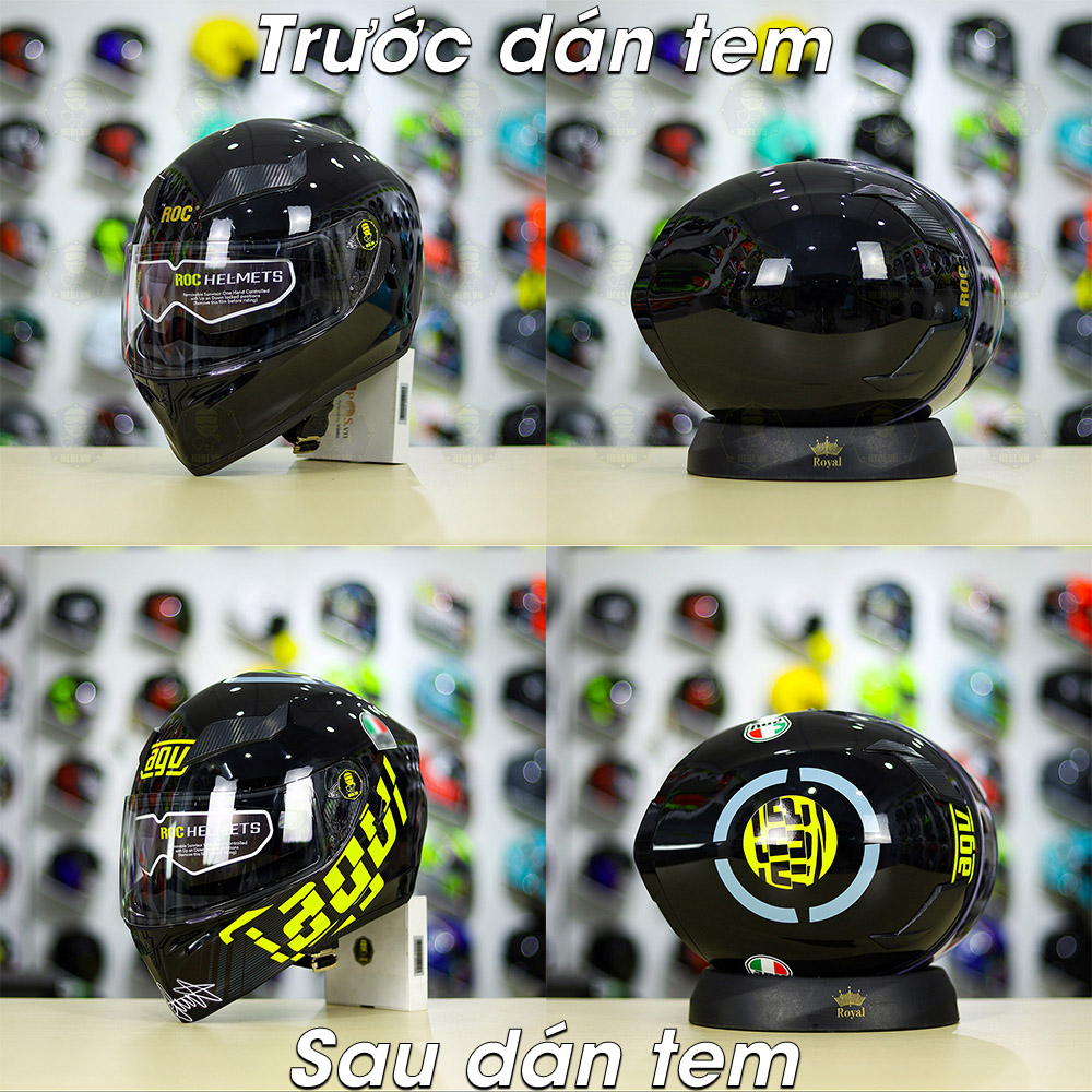 Tem Decal AGV Myth Vàng Cho Nón Fullface - Không Nón - FREESHIP