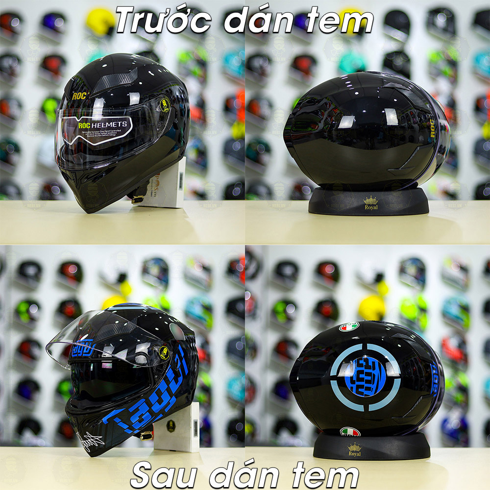 Tem Decal AGV Myth Xanh GP Cho Nón Fullface - Không Nón - FREESHIP