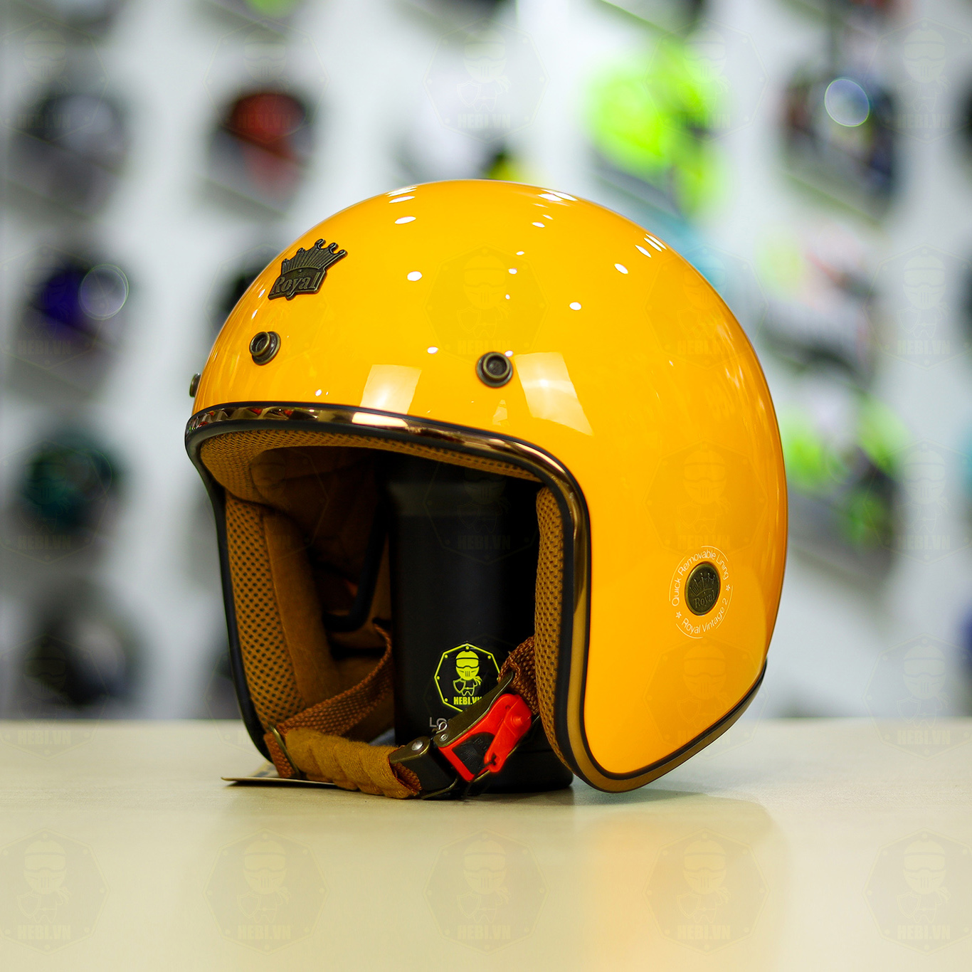 Mũ 3/4 ROYAL M20C Ruby Vàng Bóng FREESHIP