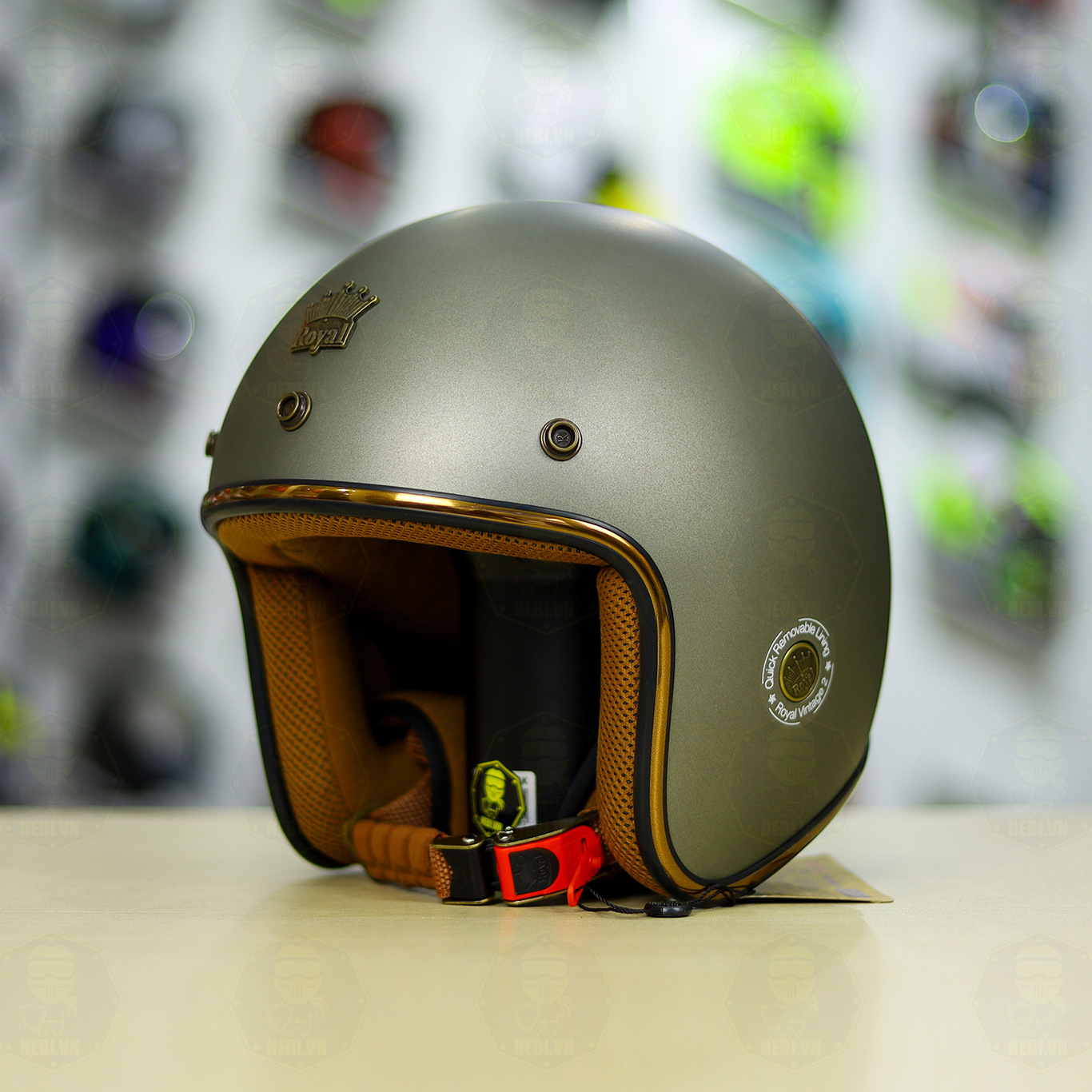 Mũ 3/4 Royal M20C Ruby Xám Nhám FREESHIP