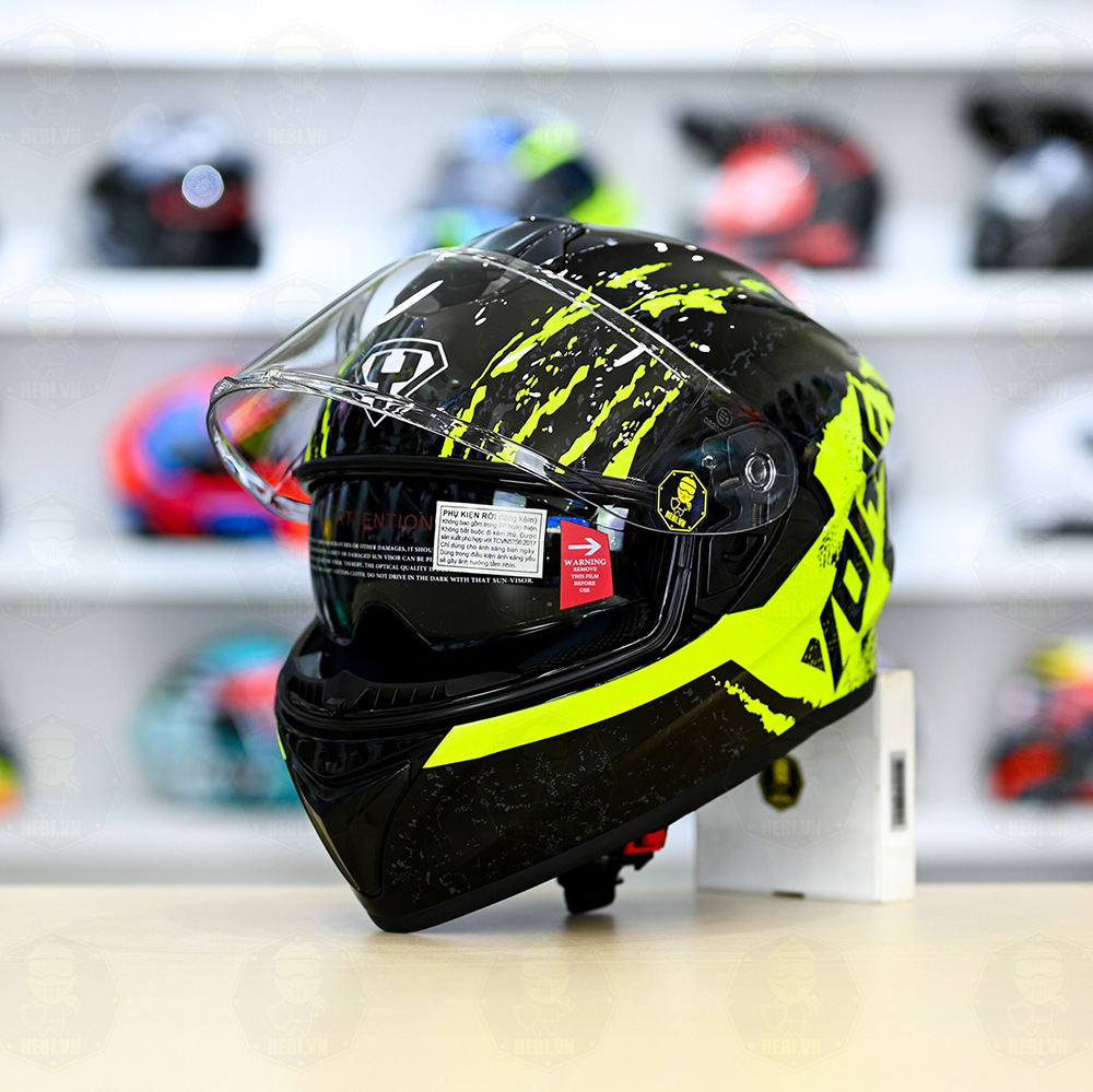 Mũ Fullface Yohe 981 Camo Đen Vàng Bóng FREESHIP