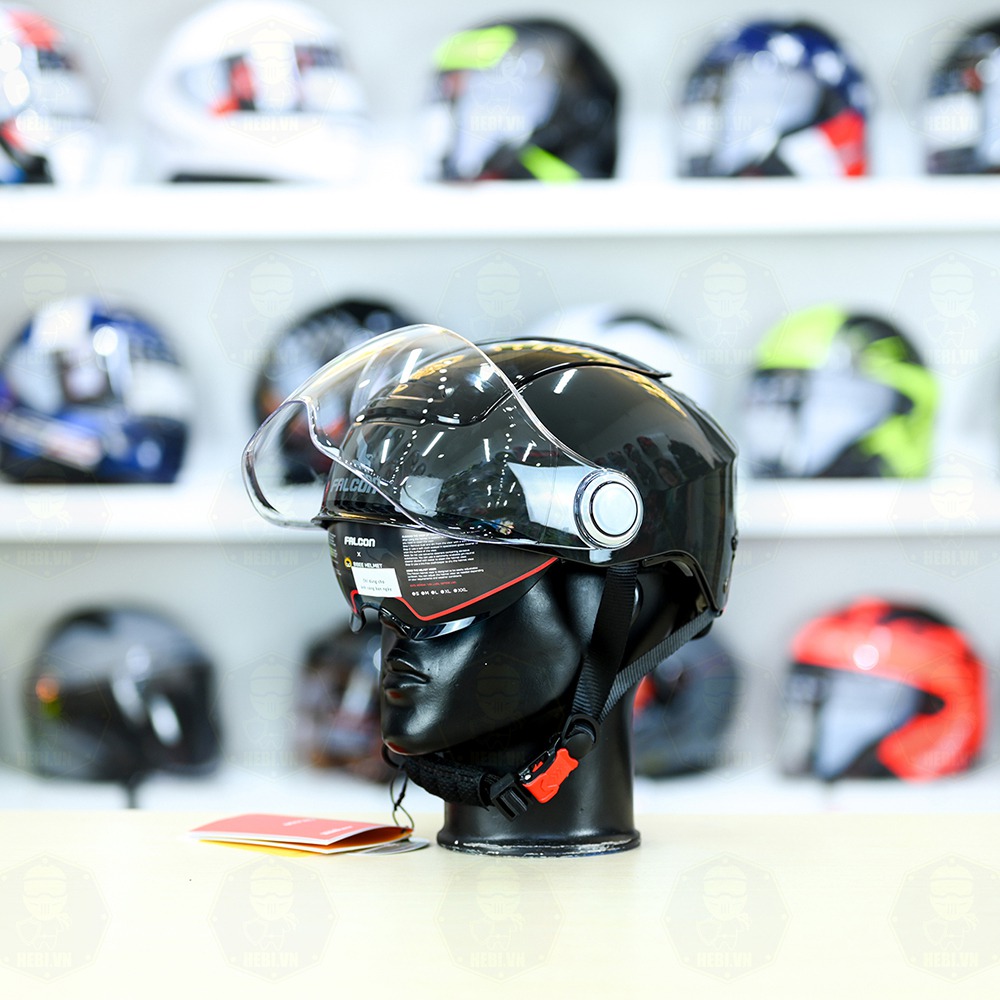 Nón 1/2 Falcon BEE Xám Nhớt Bóng FREESHIP