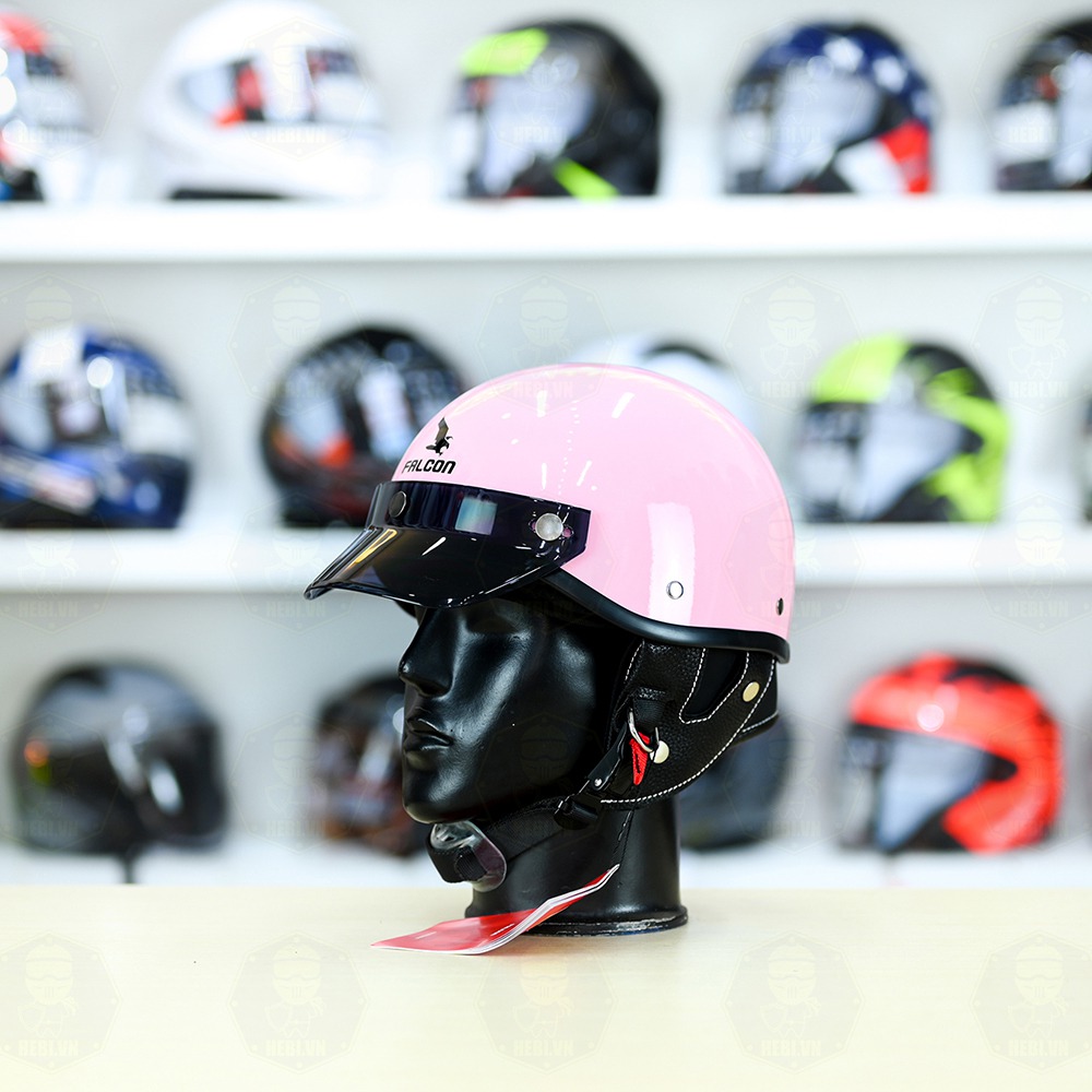 Nón 1/2 Falcon F10 Hồng Bóng FREESHIP