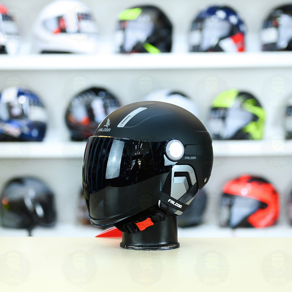 Nón 1/2 Falcon F17 Đen Nhám FREESHIP