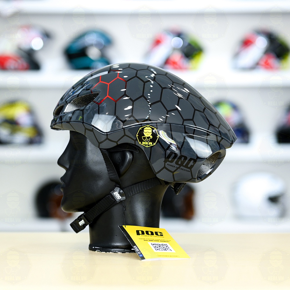 Nón Thể Thao POC P02 Tổ Ong Đỏ Bóng FREESHIP