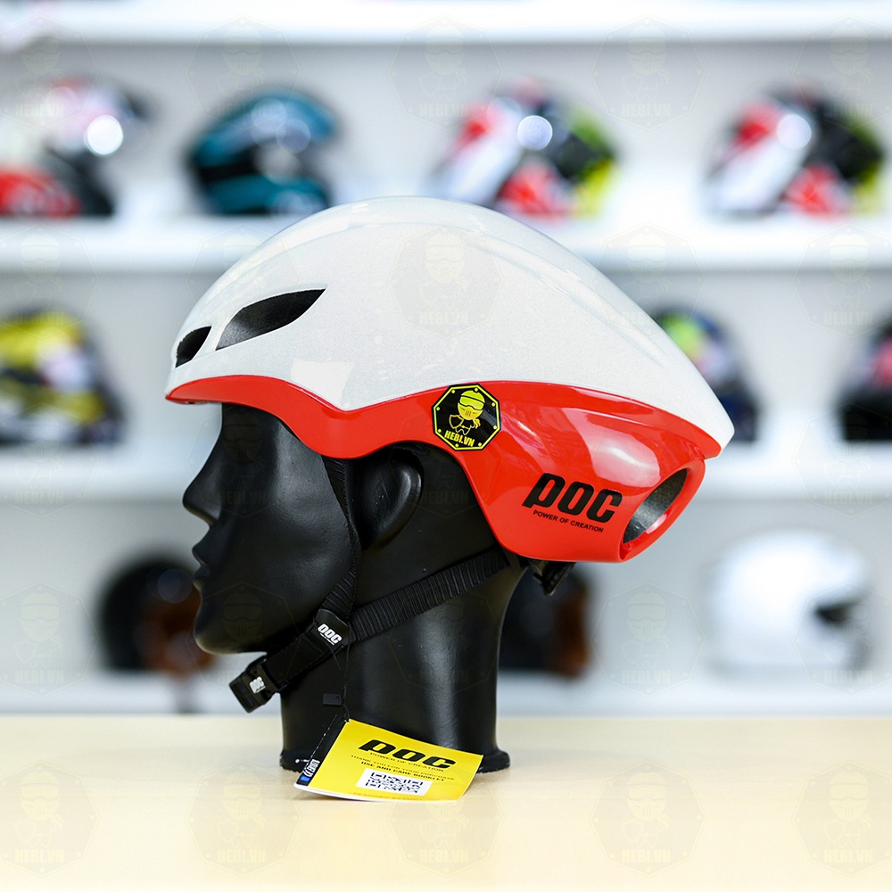 Nón Thể Thao POC P02 Trắng Đỏ FREESHIP