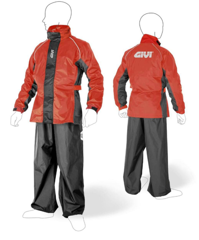 Áo mưa bộ GIVI RRS08  Đỏ đen FREESHIP